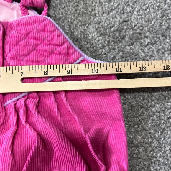 Vintage corduroy overalls girls 3T pink purple jumper romper USA girly 90s - Picture 12 of 16